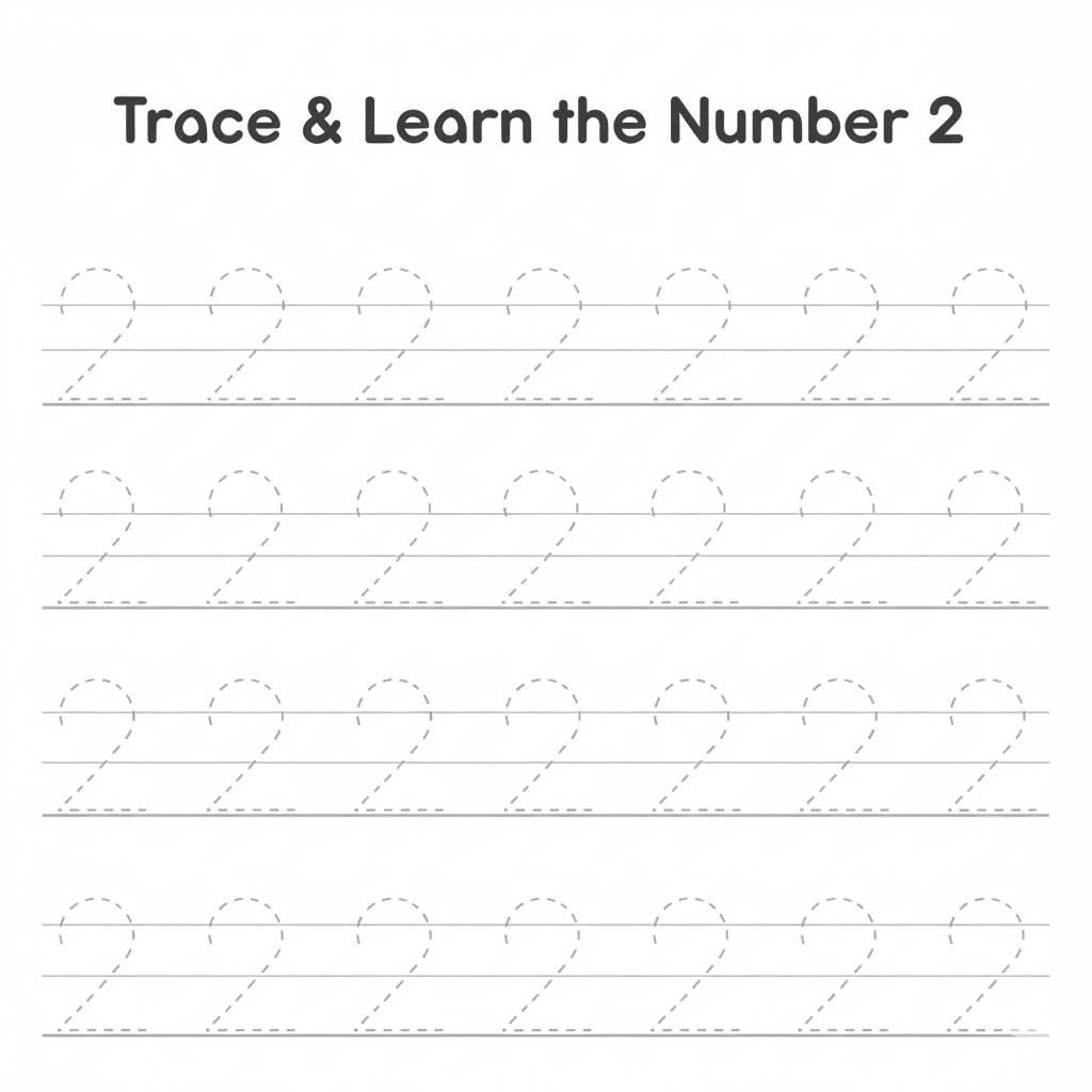 Number Handwriting Practice: number 2